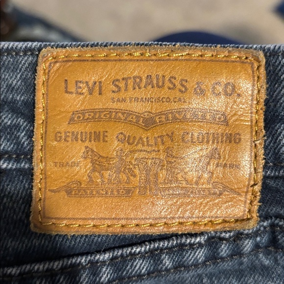 Levi’s Wedgie Button Fly Crop Jean Sz 25 High Rise Dark Wash Cheeky Straight - Picture 6 of 7